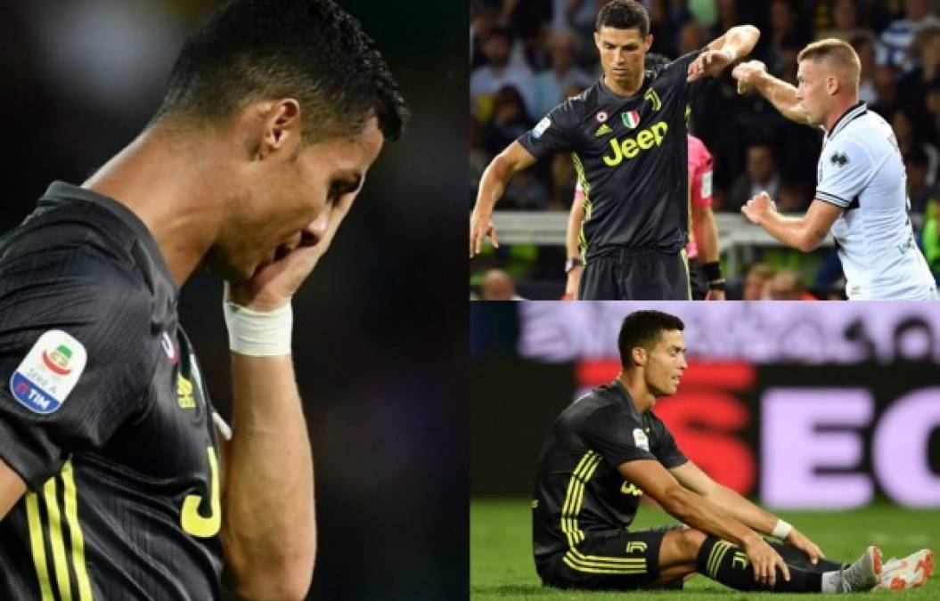 Cristiano Ronaldo sigue sin poder anotar con la Juventus tras 3 jornadas y hoy nuevamente se fue en blanco en la victoria de 1-2 de la Juve frente al Parma. FOTOS EFE Y AFP.