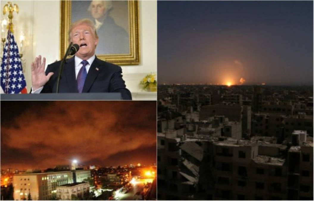 Estados Unidos atacó anoche la ciudad de Damasco, capital de Siria, en respuesta al uso de armamento químico prohibido por parte del régimen de Bashar al Asad. Estas son las imágenes que le han dado la vuelta al mundo.