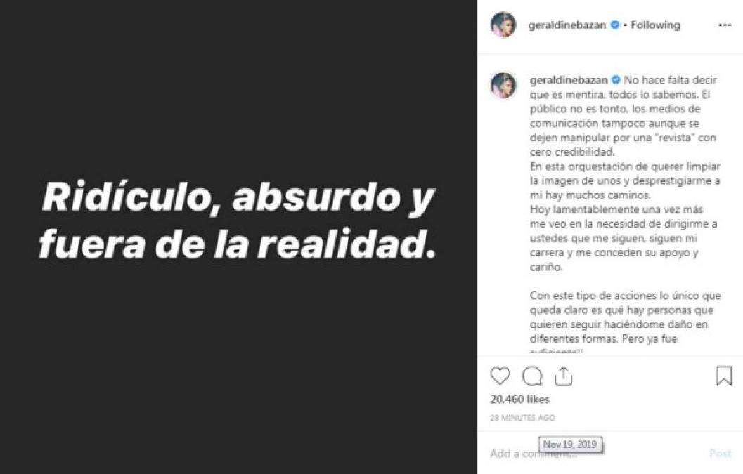 De manera contundente, Bazán respondió en Instagram que se trataba de algo ridículo y, sin mencionar el nombre de Irina, dio a entender que la actriz rusa había orquestado el asunto para hacerla quedar mal.<br/>