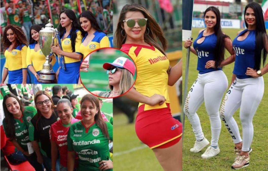 Hermosas chicas han llegado al estadio Yankel Rosenthal para animar la gran final entre Marathón y Motagua.