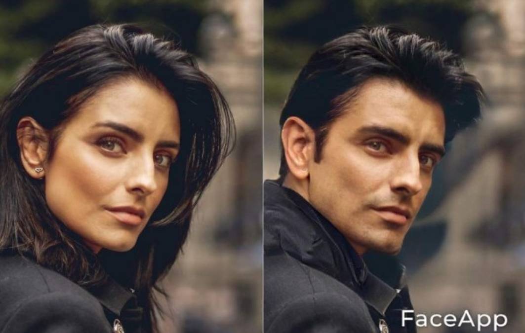 Aislinn Derbez<br/>La actriz quedó fascinada con su aspecto en versión masculina. <br/>“Pues no sé ustedes qué opinen, pero yo digo que estoy bien papasito, nivel príncipe de Disney... hasta lo quiero conocer... hagan swipe y comprueben que en efecto todos los Derbez somos iguales... depende el ángulo o cómo amanezcamos, nos parecemos más a uno u a otro... qué onda con los genes de @ederbez, ¿me explican?”, escribió Aislinn junto a una serie de fotos de FaceApp.