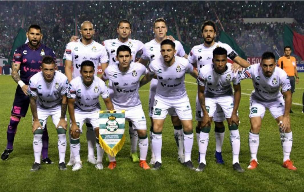 El once titular del Santos Laguna para enfrentar al Marathón.