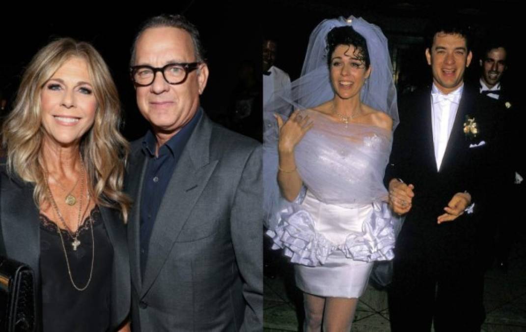 Tom Hanks y Rita Wilson<br/><br/>Si hablamos de Hollywood, donde un matrimonio puede durar lo que un estornudo, la pareja de actores ha logrado consolidarse como una de las más duraderas.<br/><br/>Hanks se casó con Wilson en 1988, el segundo matrimonio para este, y han estado juntos desde entonces.<br/><br/>'El éxito de nuestra relación fue una cuestión de tiempo, madurez y nuestra voluntad de tener una conexión íntima', dijo Hanks en entrevista con Oprah Winfrey.<br/> <br/>