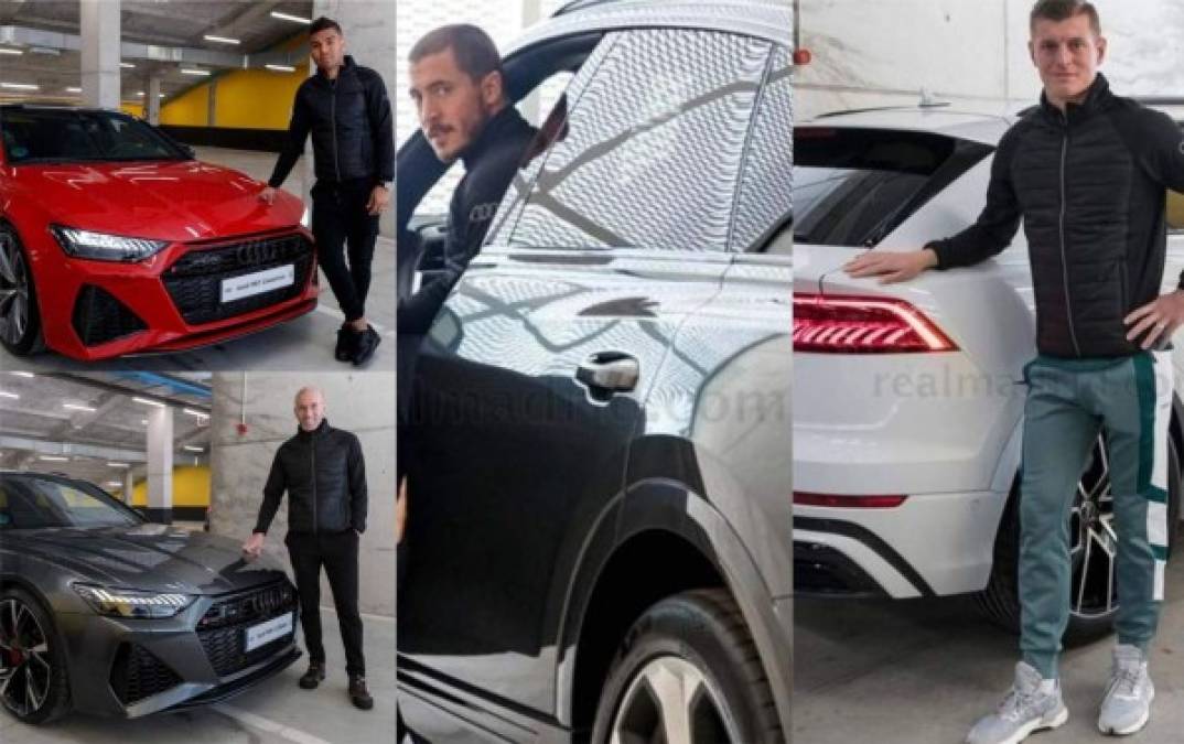 De cara al duelo ante Atalanta por la Champions, la plantilla del Real Madrid fue motivada al recibir este día espectaculares autos de la destacada marca Audi. Algunos escogieron vehículos costosos y hubo un jugador que decidió tener el más barato. Fotos Real Madrid.