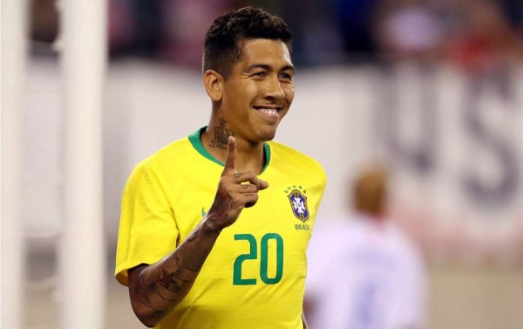 Roberto Firmino estará también de suplente. Apenas sumó su primer entrenamiento con Brasil luego de ganar la Champions League con el Liverpool.