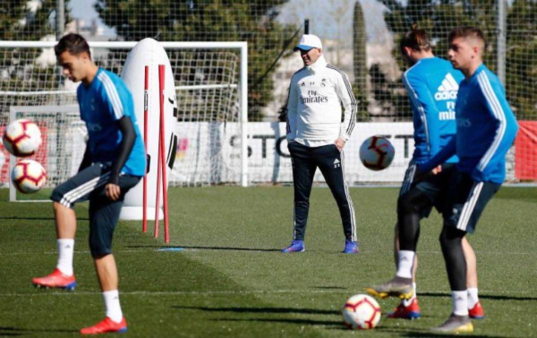 El técnico francés Zidane dirigió su primer entrenamiento con la plantilla del Real Madrid, aunque Marcos Llorente, Vinicius, Carvajal y Lucas Vázquez continuaron con sus procesos de recuperación.