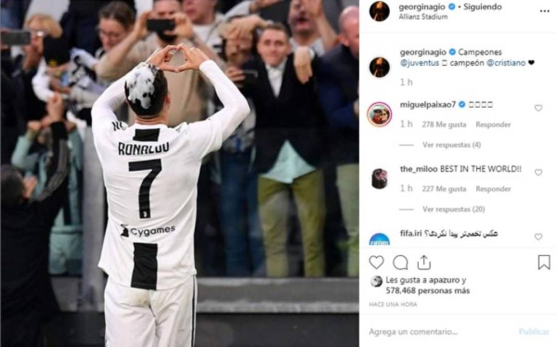 Cristiano Ronaldo dedicó con este bonito gesto el título a su hermosa novia Georgina Rodríguez y ella dedicó estas palabras al crack portugués.