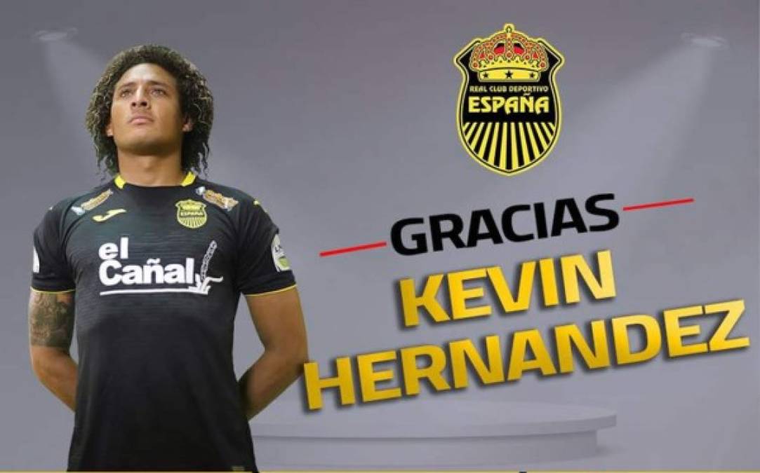 El Real España anunció la salida del portero Kevin Hernández, quien estaba en la Máquina desde el año 2009.