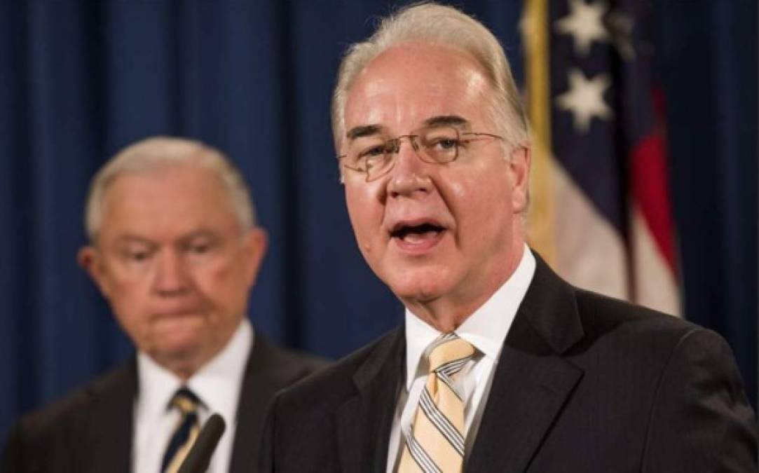 Tom Price: Secretario de Salud hasta el 29 de septiembre de 2017. Vapuleado desde derecha e izquierda por haber pagado con dinero público varios viajes personales en aviones privados, su salida se produjo tras ser desaprobado por el presidente.