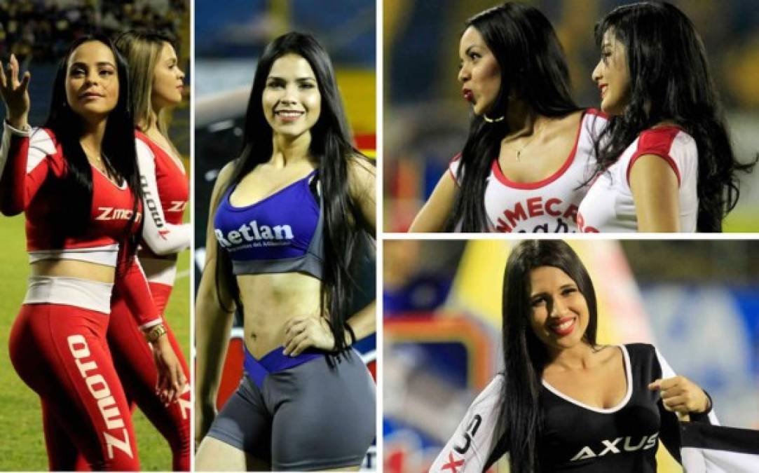 Las hermosas chicas que adornaron el partido pendiente de la jornada 13 entre Real España y Platense en el estadio Morazán.