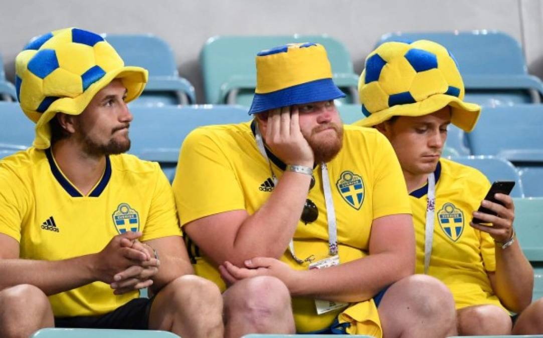 Los aficionados suecos quedaron así de tristes.