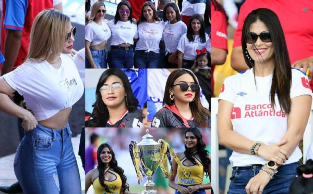 Bellas chica, entre ellas algunas parejas de jugadores del Olimpia, engalanaron el partido de los albos contra Marathón en el estadio Nacional al cierre de la pentagonal.