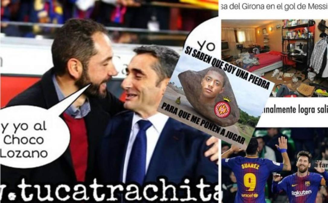Estos son los divertidos memes que dejó la goleada del Barelona al Girona, con el hondureño Choco Lozano como protagonista.