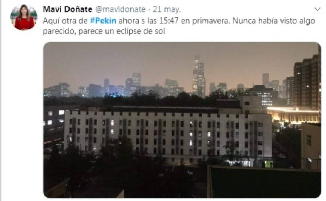 La reportera de Radio Televisión Española, RTVE, comparó dicho evento con un autentico 'eclipse de sol'.