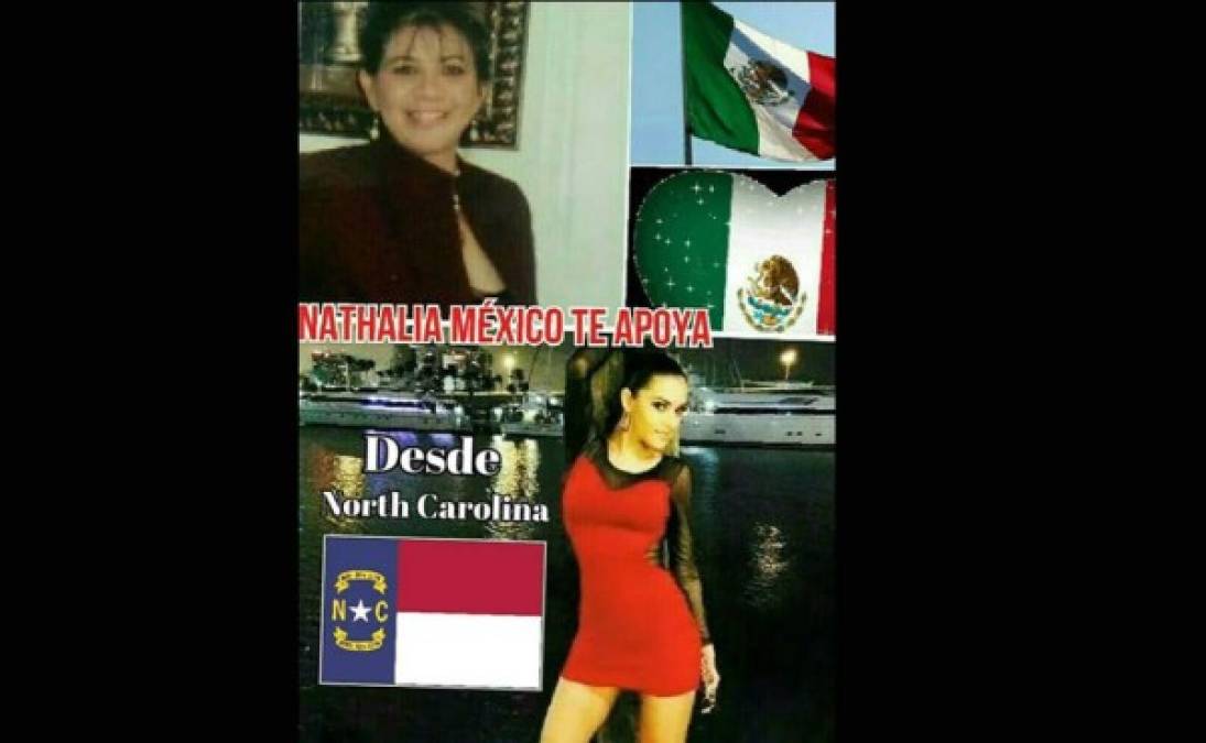 Mexicanos también apoyan a Nathalia Casco.