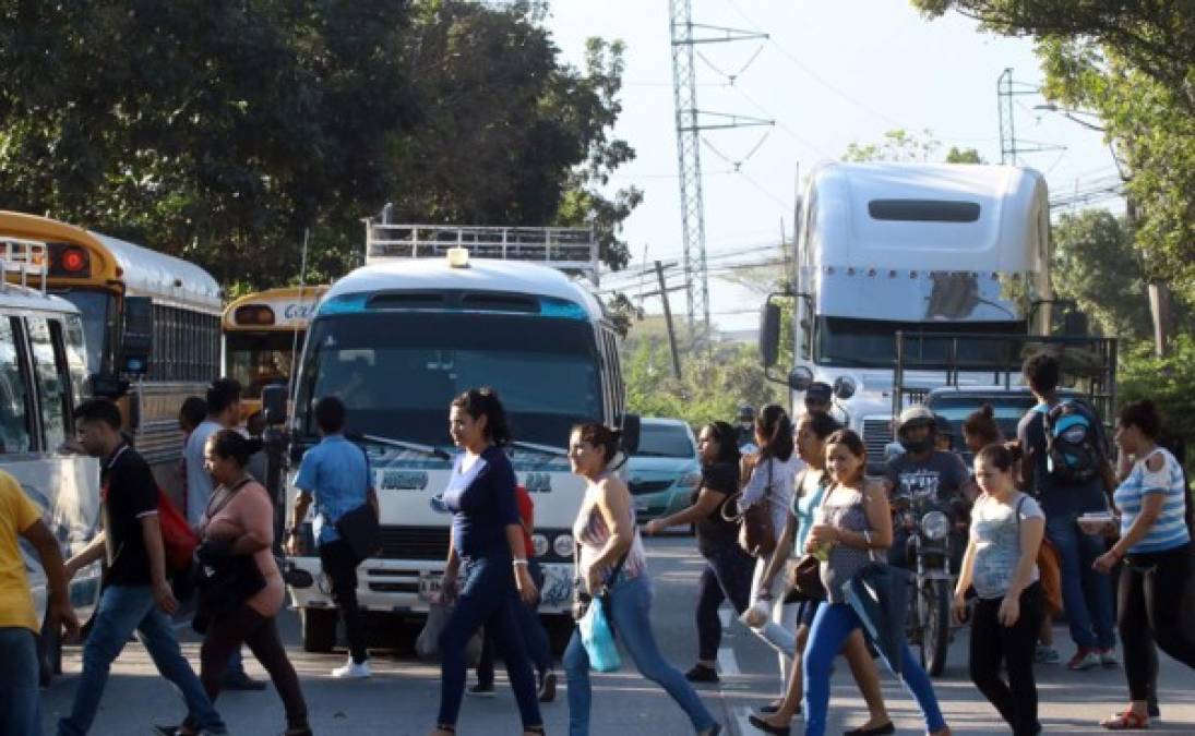 La Policía Nacional de Tránsito trabaja en un informe sobre la cantidad de accidentes por atropellamiento en San Pedro Sula por falta de puentes peatonales. Los transeúntes se conviertes en semáforos humanos.