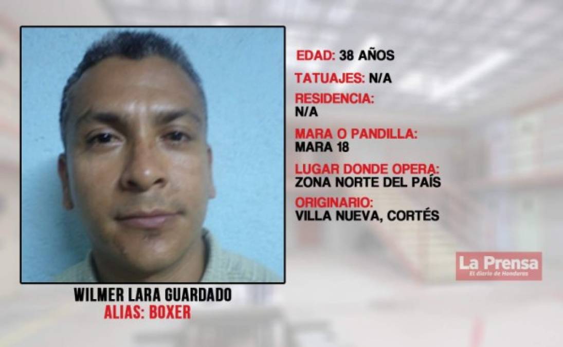 Wilmer Lara Guardado, 38 años. Según las autoridades de Honduras pertenece a la mara 18 y es originario de Villanueva, Cortés.