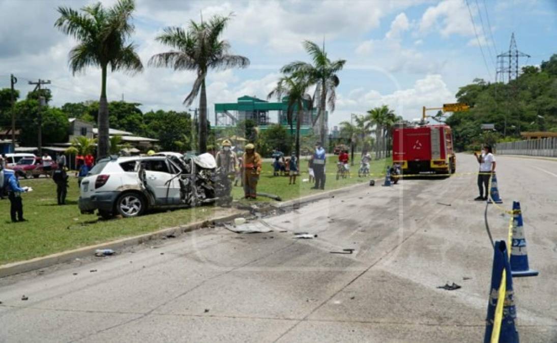 El bulevar del norte que conduce a Puerto Cortés fue escenario de una tragedia este domingo, que dejó al menos cuatro personas muertas.