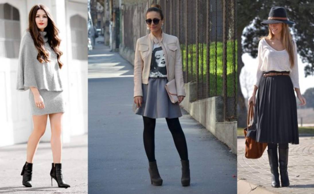 Si eres excéptica con respecto a usar una falda gris, esperamos que estas tres opciones de trajes te hagan cambiar de opinión.