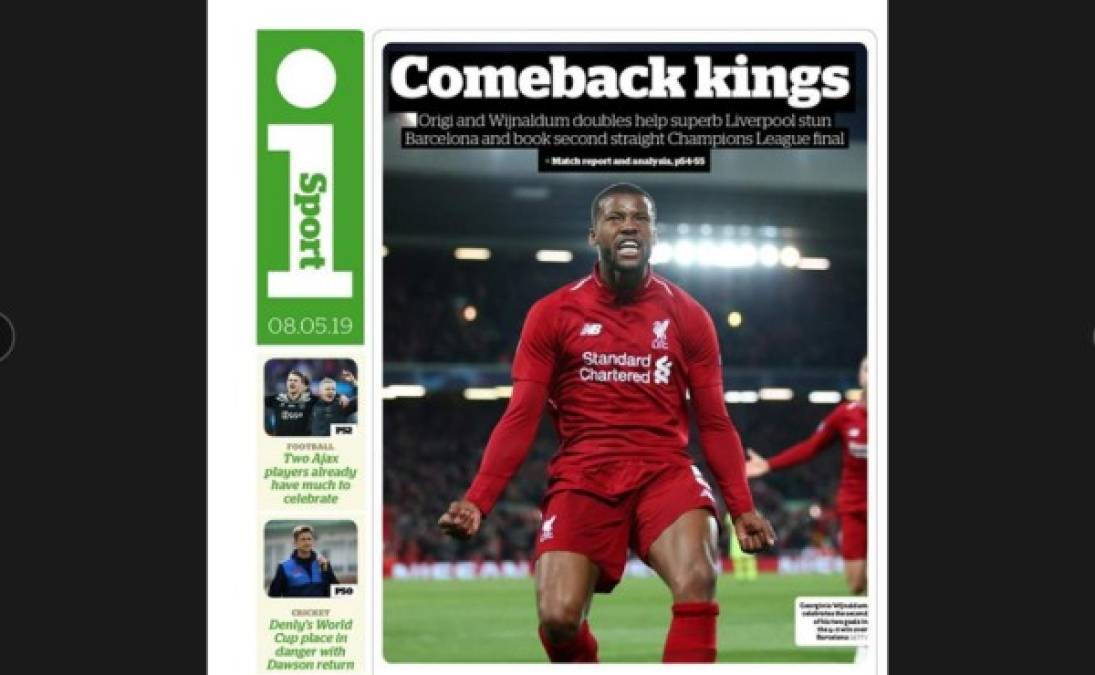 I Sport celebraron con un 'Regresaron los reyes' en su portada.