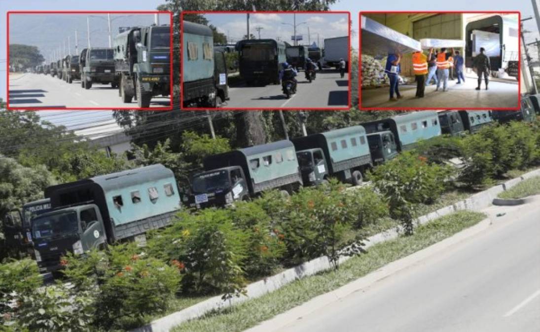 Los camiones se desplazaron con los paquetes de ayuda hasta los municipios de Villanueva, Potrerillos, Choloma y Pimienta.