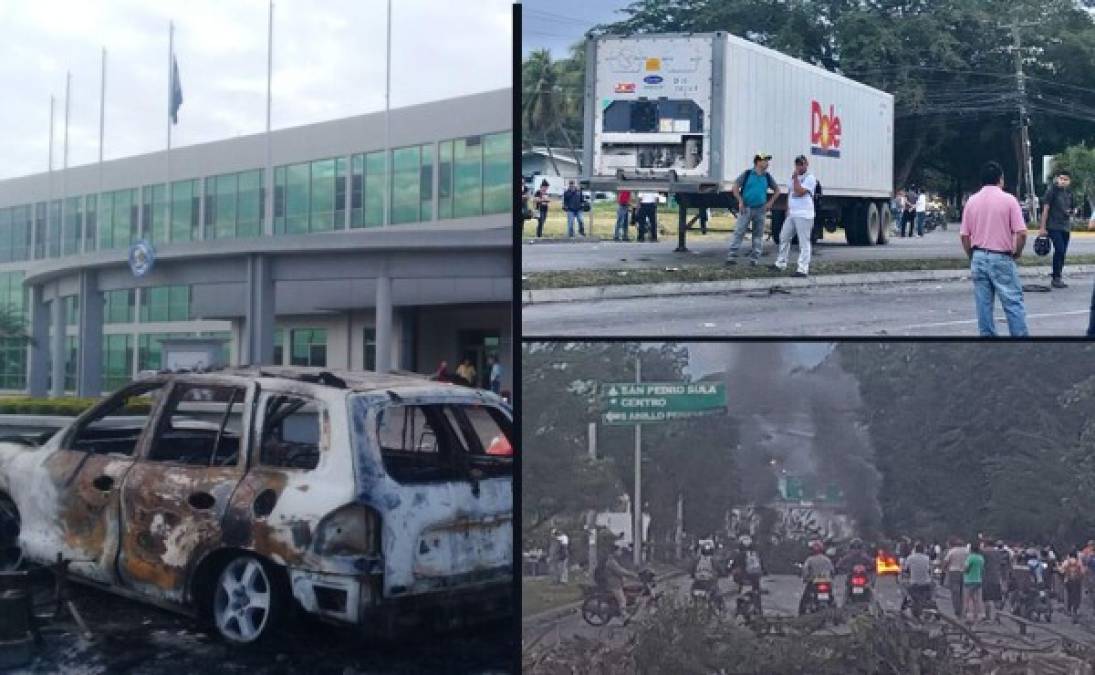 Calles bloqueadas y un varios daños a la propiedad pública y privada dejan diferentes manifestaciones de la Alianza de Oposición tras la declaratoria oficial que dicta como ganador a Juan Orlando Hernández.