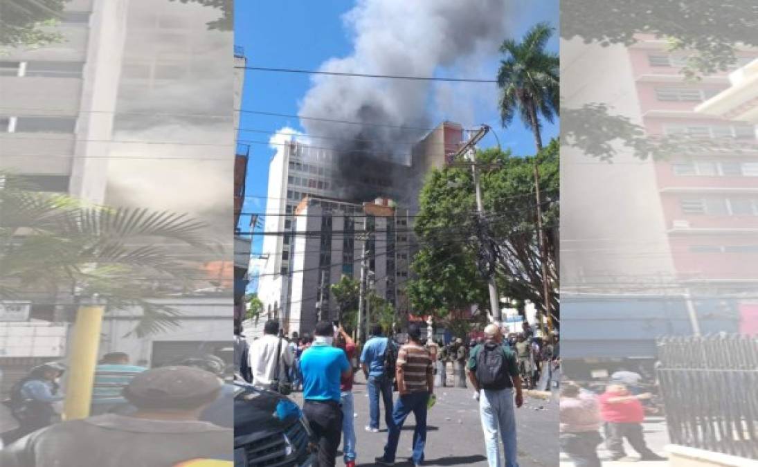 Mientras ocurría el incendio, la policía y el ejército tenía enfrentamiento con los protestantes de la Plataforma que lanzaban piedras cuando ellos buscaban dispersarlos.