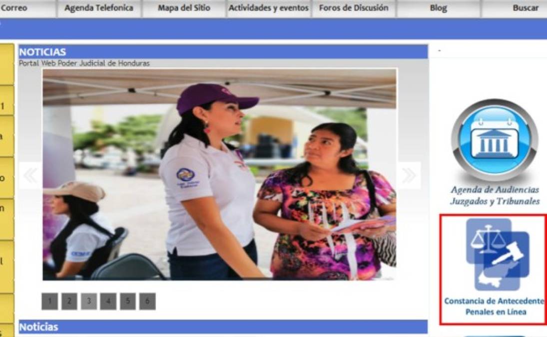 Ingresar al portal institucional del Poder Judicial donde podrá acceder al icono ‘Constancia de Antecedentes Penales en Línea’. <br/><br/><a href='http://www.poderjudicial.gob.hn/Paginas/CSJHN.aspx' style='color:red;text-decoration:underline' target='_blank'>Ingrese aquí</a>