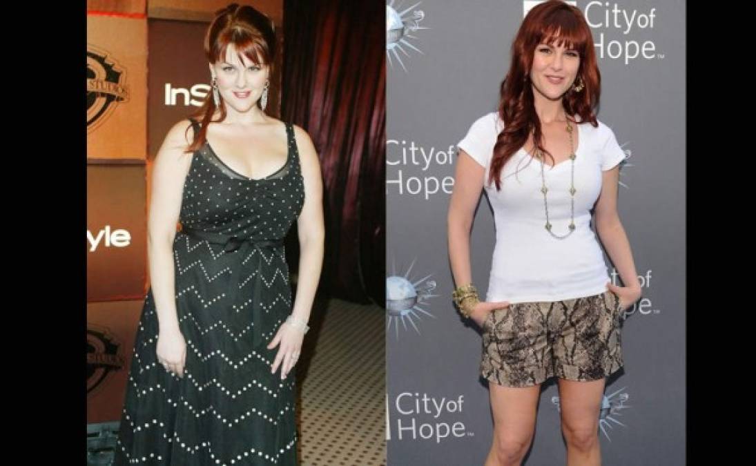 10. Sara Rue. La guapa actriz de televisión también es víctima de la rutina de Jenny Craig, ¡ella logró bajar 22 kilos!