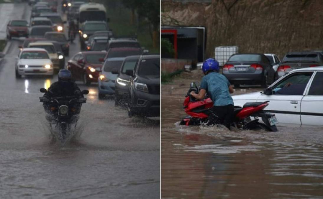 Fuertes lluvias se reportaron este lunes en Tegucigalpa, capital de Honduras, dejando inundado una parte del Anillo Periférico. Fotos: Andro Rodríguez/LA PRENSA