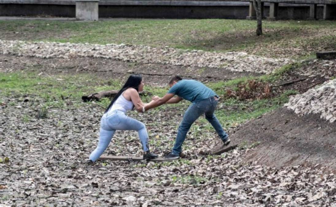 Visitantes a los parques han notado el cambio en los lagos, usualmente llenos de agua y con presencia de patos que se alimentan de los peces que los habitaban.