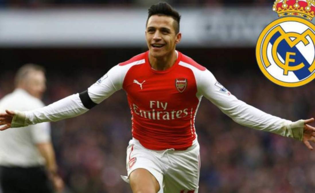 Alexis Sánchez: En diversas ocasiones se le ha vinculado al Real Madrid por lo que su nombre comienza a sonar nuevamente para que llegue al ataque del club blanco. El chileno estaría pensando irse del Arsenal.