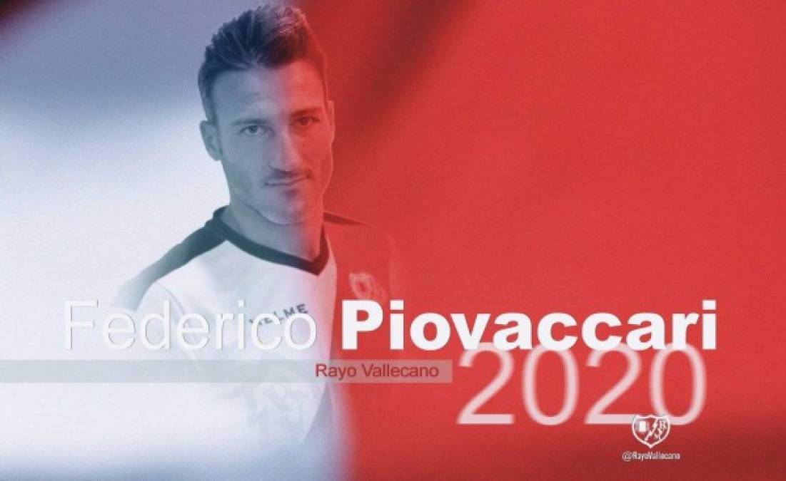 El Rayo Vallecano ha fichado al delantero italiano Federico Piovaccari como agente libre. Firma por una temporada..