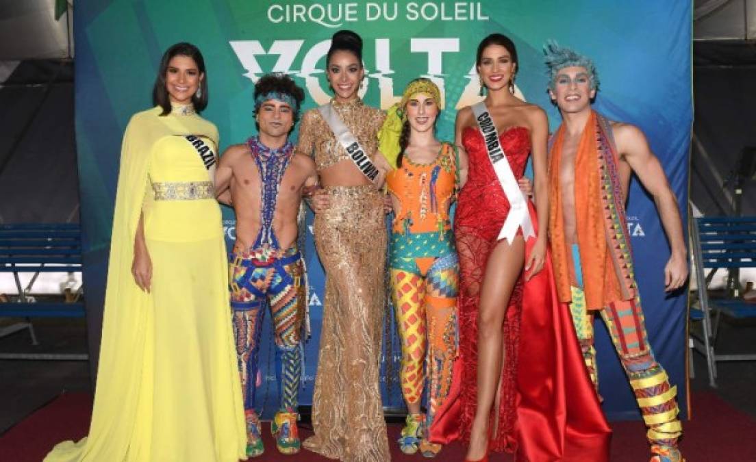 La visita de todas las participantes del Miss Universo 2019 al Cirque Du Soleil de Atlanta impactó a la prensa local y extranjera, divinas mujeres con trajes de noche eclipsaron el show del circo más famoso del mundo.<br/><br/><br/>En Foto: Miss Brazil Julia Horta, Miss Bolivia Fabiana Hurtado, and Miss Colombia Gabriela Tafur Nader.