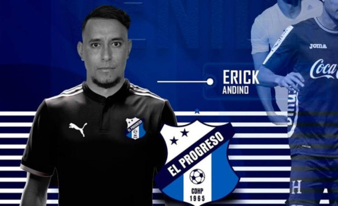 Erick Andino: El delantero hondureño es nuevo jugador del Honduras Progreso, llega procedente del Motagua. El atacante espera volver a resurgir en la Liga Nacional.