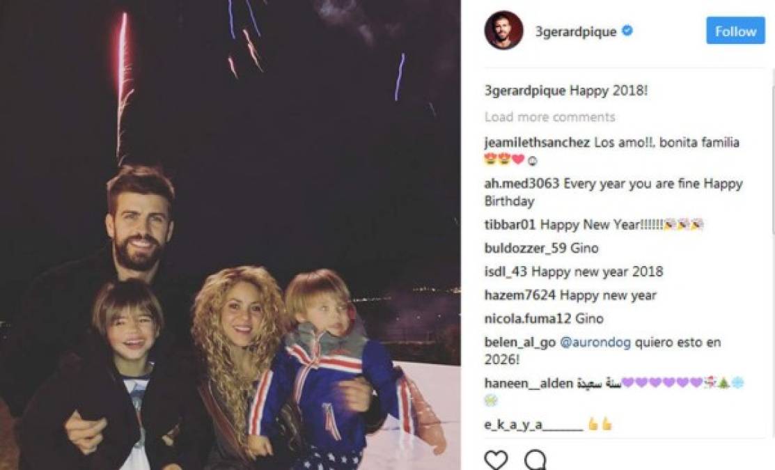 Tras los rumores de su separación, Piqué y Shakira han demostrado todo lo contrario y recibieron el 2018 juntos, acompañados de sus hijos.