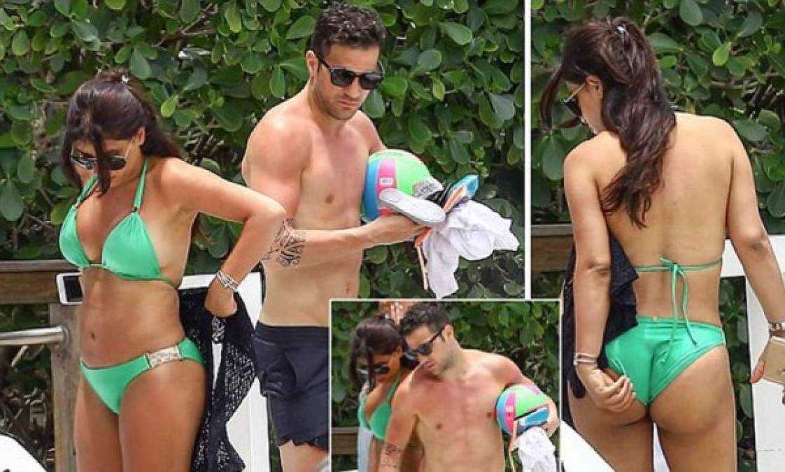 Cesc Fábregas está pasando sus vacaciones en Miami junto a su esposa Daniella Semaan, quien se ha robado las miradas por su bella figura. Fotos cortesía FameFlynet.com