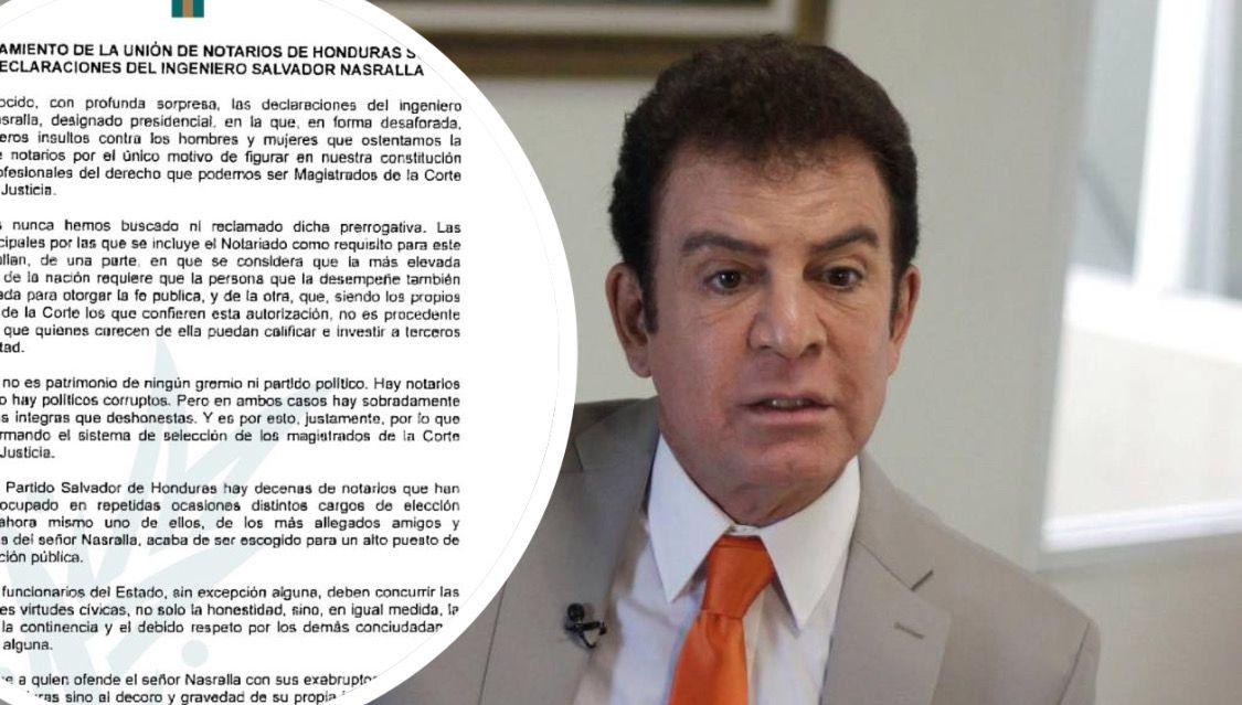 Notarios de Honduras se pronuncian sobre supuestas groserías de Salvador Nasralla