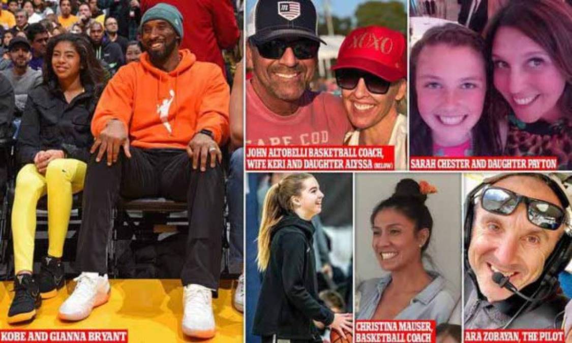 El accidente de helicóptero no solo acabó con la vida de Kobe Bryant y su hija Gianna. Otras siete personas más fallecieron en el trágico suceso. Conocé el rostro de cada uno de los que murieron.