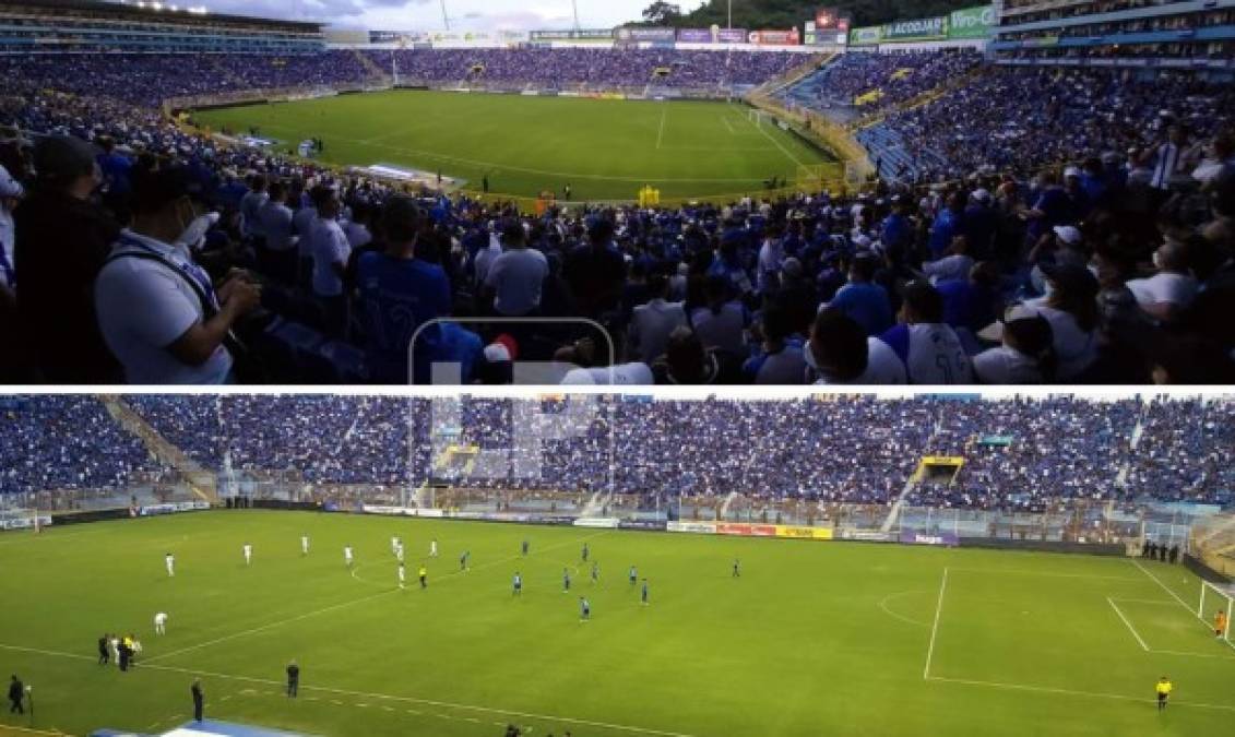 Así lució el estadio Cuscatlán, con un tremendo llenazo de aficionados salvadoreños y hondureños