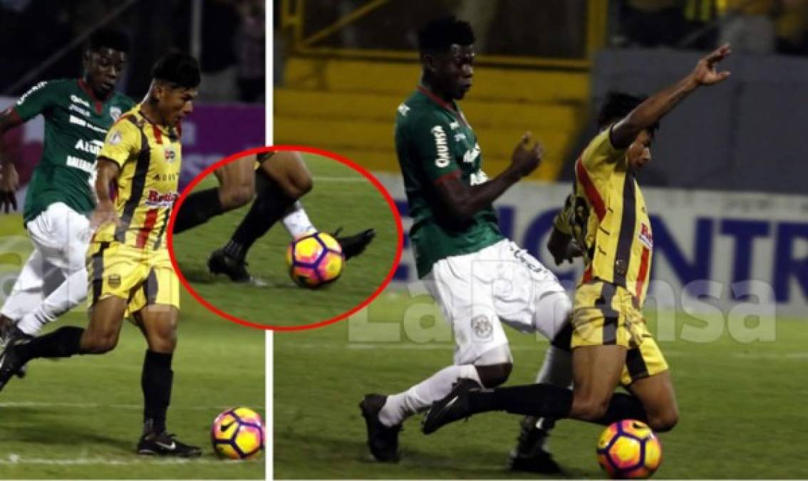 Un seguimiento de la polémica jugada que desencadenó los actos vandálicos en la semifinal Real España-Marathón en el estadio Morazán.