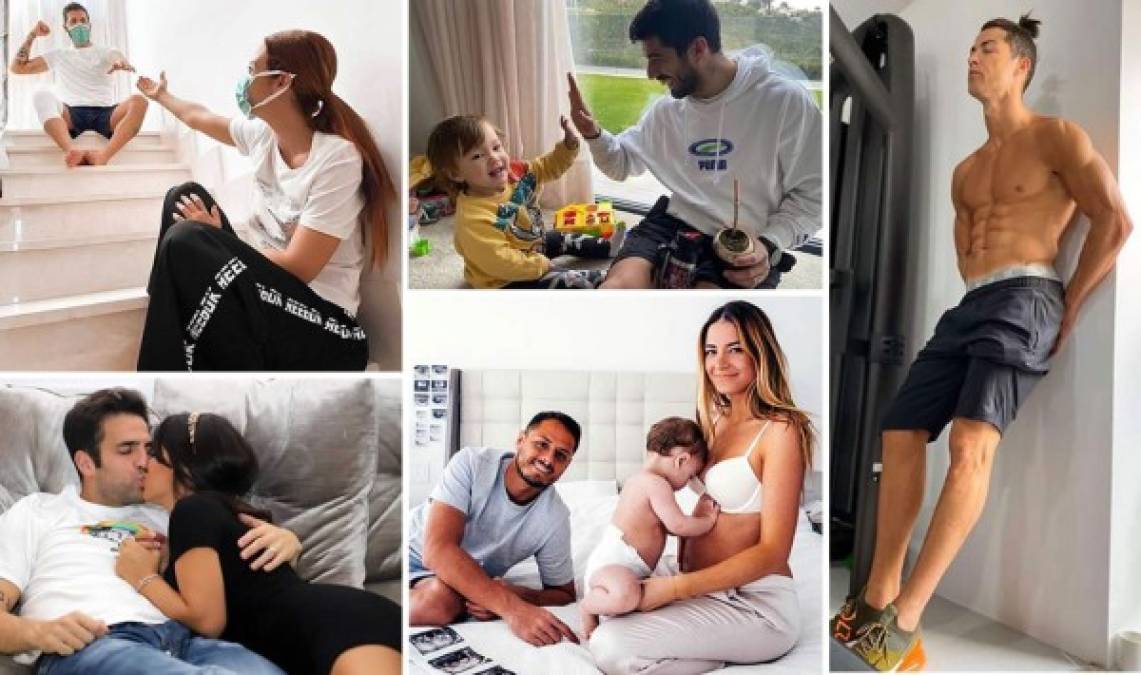 Famosos futbolistas muestran en sus redes sociales algunos momentos de su vida íntima y de pareja o con sus hijos durante la cuarentena por la crisis del coronavirus.