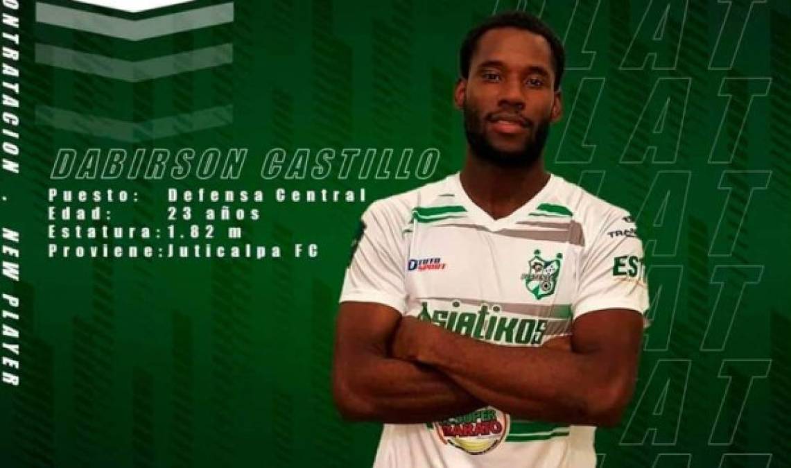 Dabirson Castillo: El defensor es nuevo fichaje del Platense de Puerto Cortés para este Clausura 2020. Su ficha le pertenecía al Olimpia, pero el torneo anterior no jugó y hoy se unió al cuadro porteño.