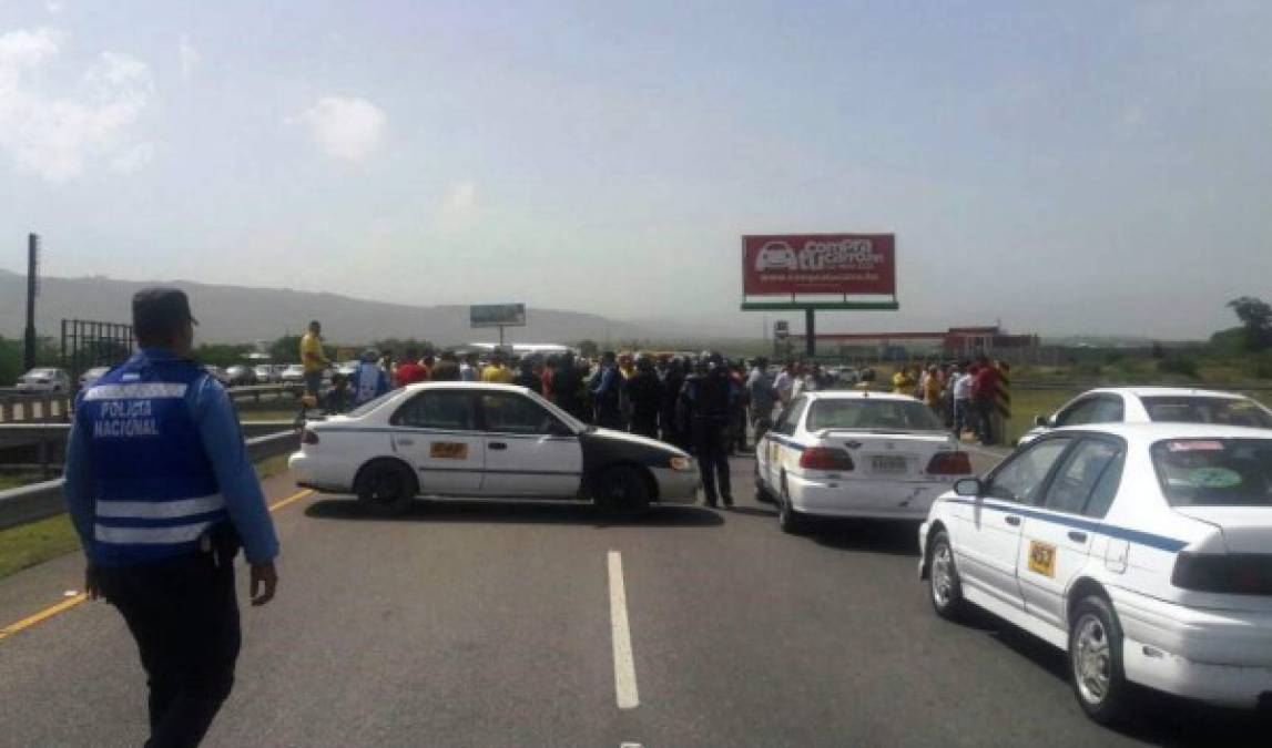 Bloqueo dela carretera en Comayagua.