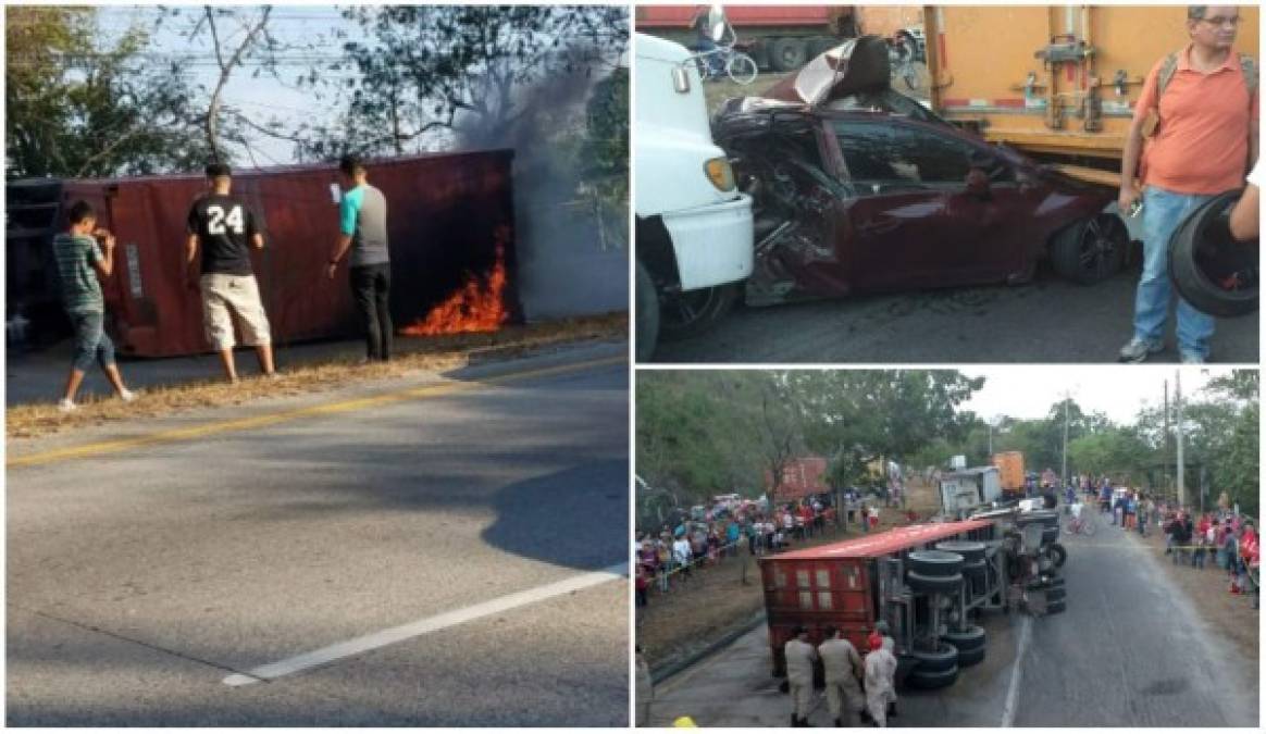 Imágenes impactantes del accidente que dejó como resultado una persona muerta en Choloma, Cortés.