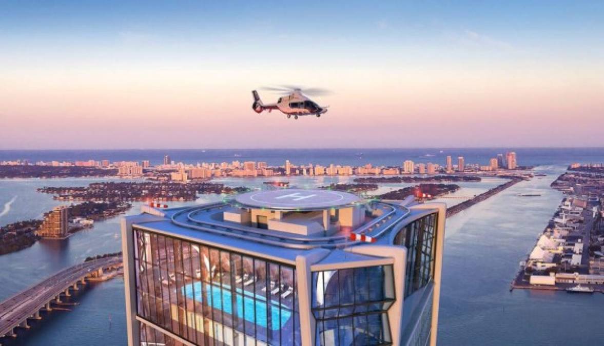 Las comodidades que cuenta el downtown de Miami: un helipuerto.