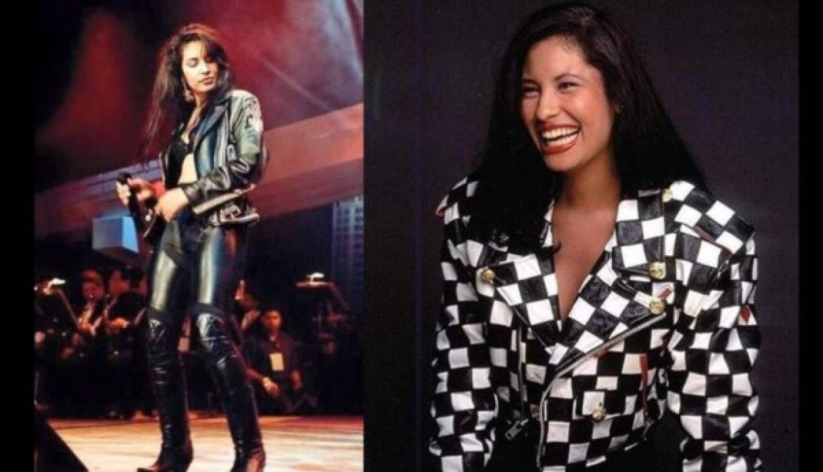 Como olvidar a Selena con sus chaquetas de cuero y sus pantalones ajustados a la cintura. Una imagen inconfundible de Quintanilla.