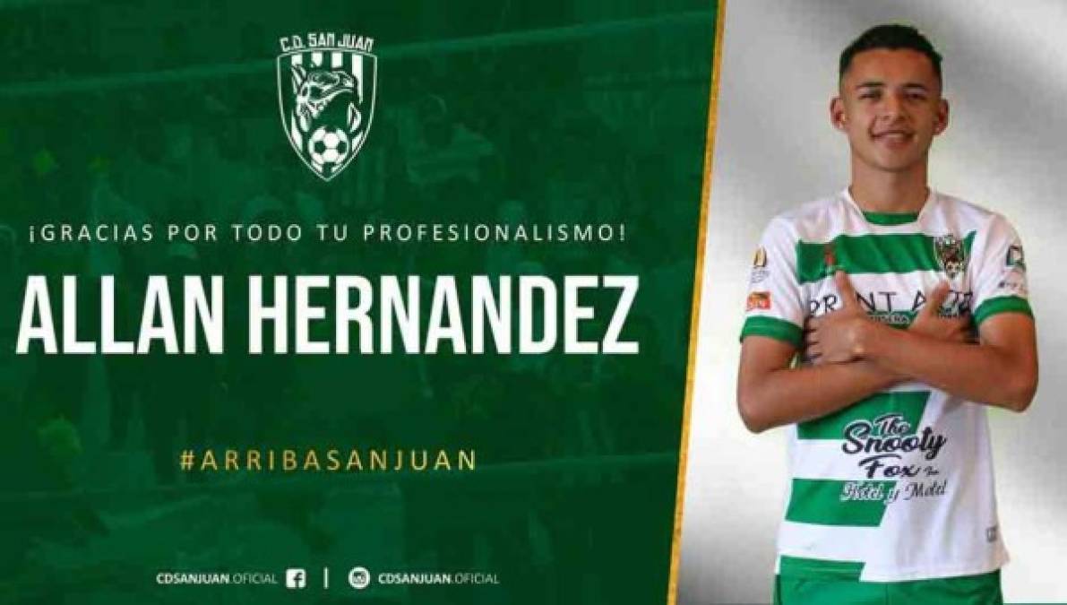 Allan Hernández: El San Juan de la Liga de Ascenso anunció la salida del jugador.