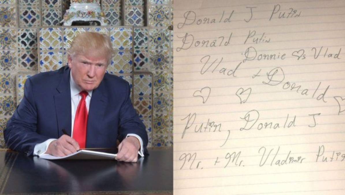 Los usuarios de Twitter dejaron volar su imaginación con lo que estaba escrito en la hoja del discurso de Trump.