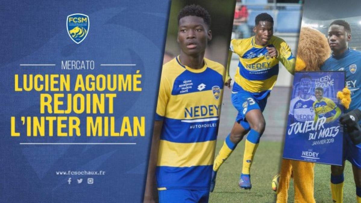 El Inter de Milán se ha hecho con el fichaje del mediocampista camerunés Lucien Agoumé, internacional con Francia. Llega procedente del FC Sochaux del fútbol francés. Tiene 17 años, superó el reconocimiento médico y firma hasta 2022.
